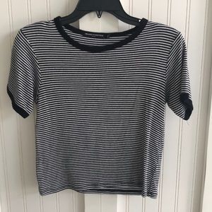 Brandy Melville black and white striped t shirt